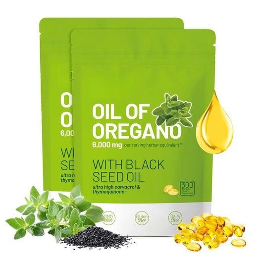 Oil of Oregano with Black Seed Oil 300 Capsules|Natural Antioxidants |Nutritional Support | Highly Effective Botanicals Dietary Healthcare Supplement |Fitness