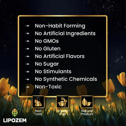 Lipozem - 100% Natural Advanced BHB Formula - 60 Capsules - 2 Capsules per Day - Healthcare Supplement - Gluten-Free Sugar-Free Vegan Non-GMO