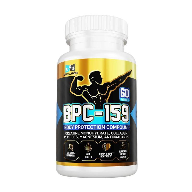 BPC Labs BPC-159 Peptide Capsules - BPC-157 Blend with Creatine Monohydrate Collagen Peptides & Magnesium Gluten Free 60 Capsules