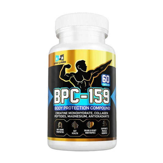 BPC Labs BPC-159 Peptide Capsules - BPC-157 Blend with Creatine Monohydrate Collagen Peptides & Magnesium Gluten Free 60 Capsules