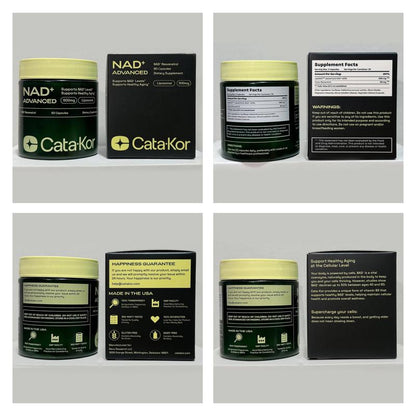 Cata-Kor NAD Advanced 500mg - NAD + Supplement for Skin Aging Support, Energy, and Focus - 60 Count - reviously known as Reus Research NR 900