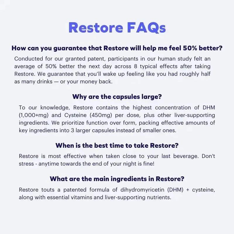 Cheers Restore Alcohol Supplement with DHM & LCysteine 12 Doses 36 ct Wake Up Renewed As Seen on Shark Tank