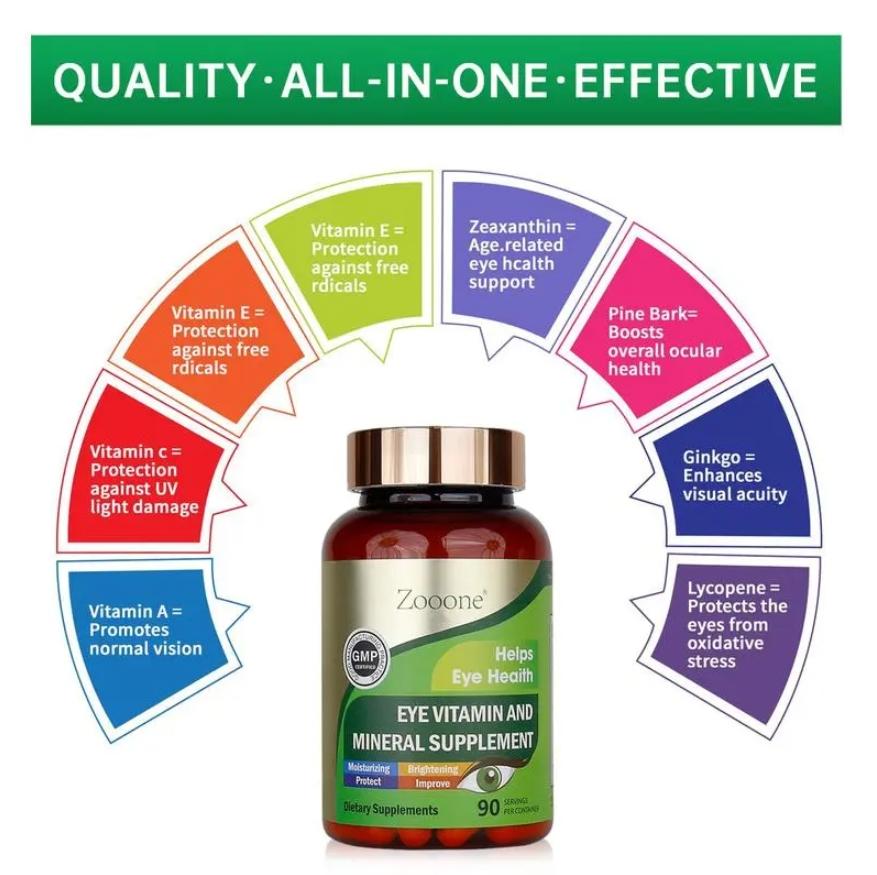 90 Tablets Healthcare Dietary Fitness Edible Bathroom,Lutein Eye Vitamin Supplement for Macular Health and Dry Eyes, with Lutein, Zinc, Vitamin C/E and Zeaxanthin to Help Maintain Eye Health